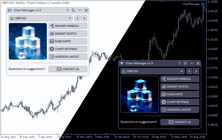 Chart Manager main window in light and dark themes