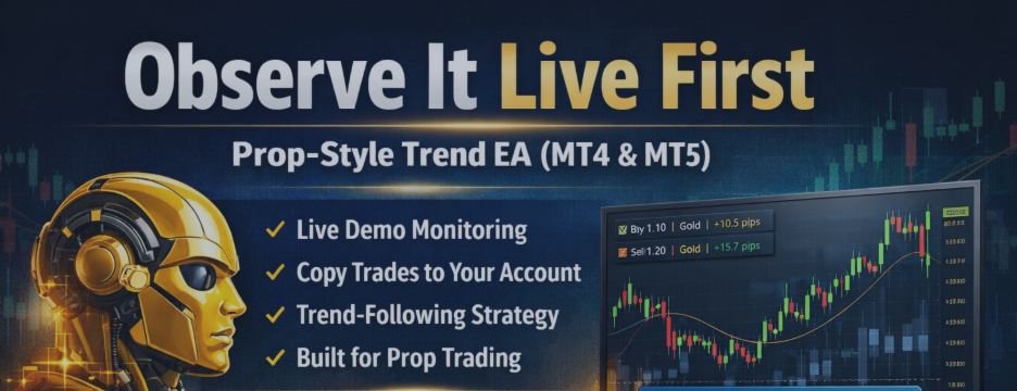 Observe It Live First – Prop-Style Trend EA (MT4 & MT5)