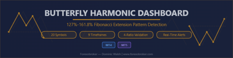 Automated Harmonic Pattern Detection: How the Butterfly Harmonic Dashboard Scans 20 Symbols Across All Timeframes