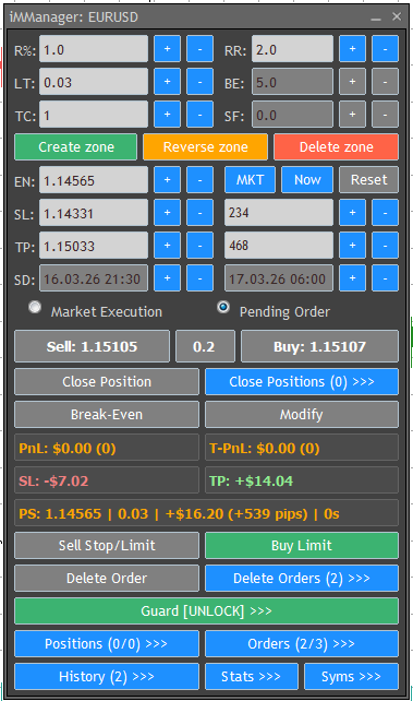iMManager main control panel