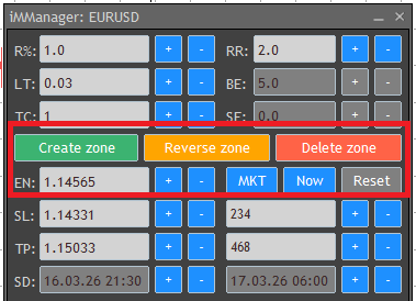 Zone management controls.