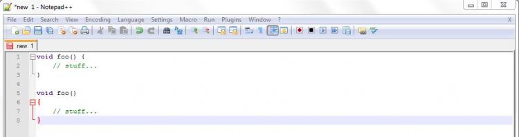 Example of unfolded text in Notepad++