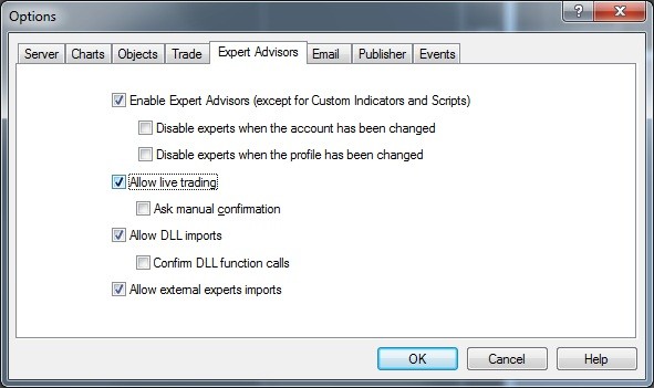 Allow live trading - MT4
